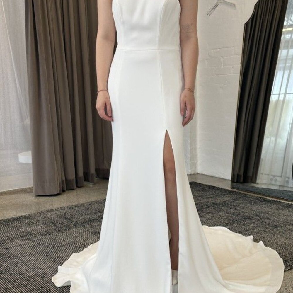 Jenny Yoo Justine Wedding Gown Size 12 NEW Crepe - Picture 4 of 10
